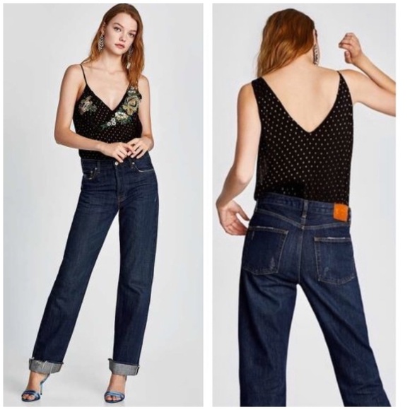 Zara Floral Beaded Embroidered Camisole Bodysuit in Black - Picture 8 of 8